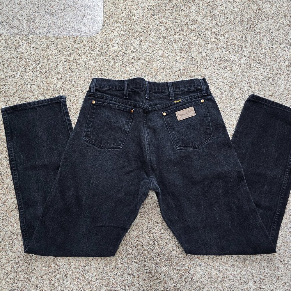 BLACK WRANGLER COWBOY CUT JEANS SZ 35X32 VTG 13MWZWK STRAIGHT LEG USA MADE MENS